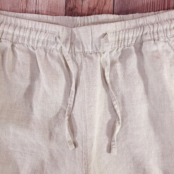 LL Bean Womens Size 16 M/T Premium Washable Linen Pull-On Pants Beige Oat 506767 - Picture 6 of 13